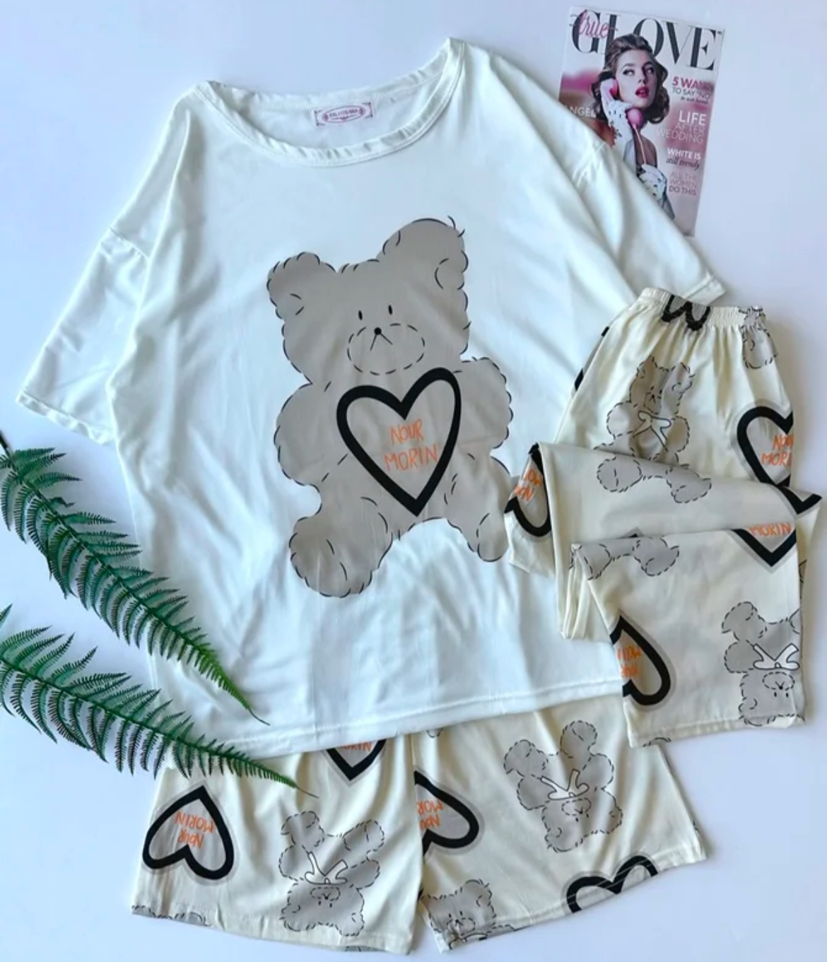 ست دخترانه سه‌تکه مدل نخی وارداتی طرح ۱